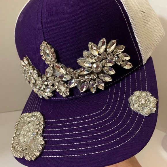Accessories - New hand embellished purple crystal women’s cap Accessories - New hand embellished purple crystal women’s cap